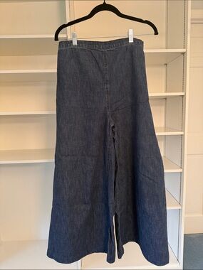 Rachel Comey High Waisted Wide-Leg Dark Denim Jeans